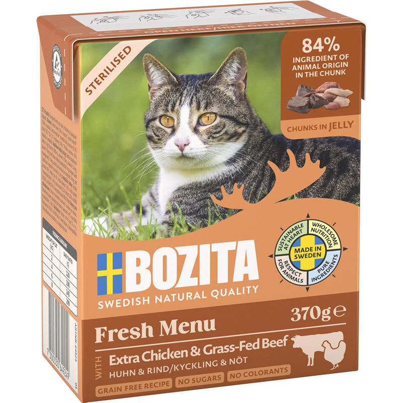 Bozita Cat Tetra Recard Häppchen in Gelee Sterilised mit Huhn & Rind