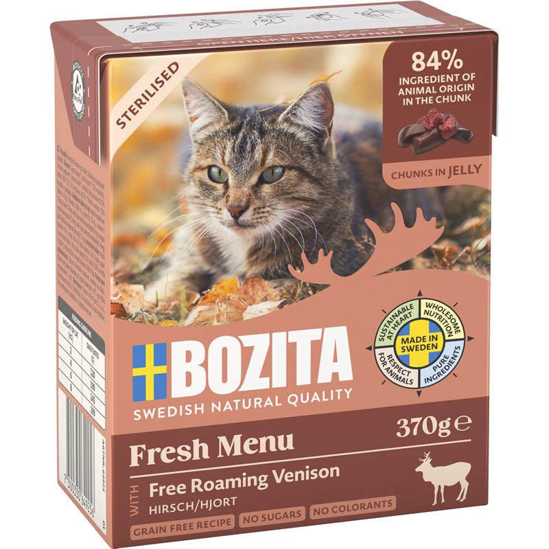 Bozita Cat Tetra Recard Häppchen in Gelee Sterilised mit Hirsch