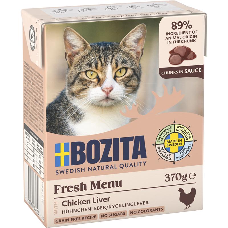 Bozita Cat Tetra Recard Häppchen in Sauce mit Hühnchenleber