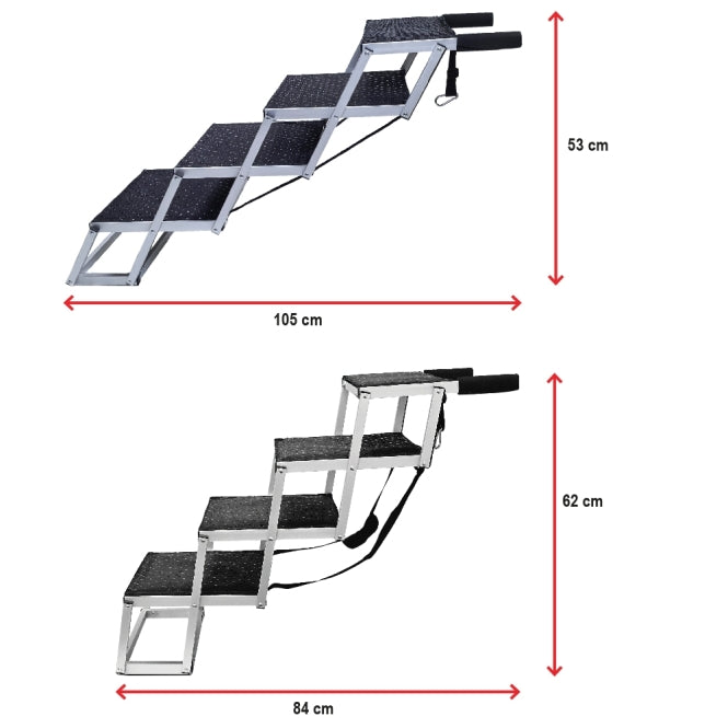 Aluminium Falttreppe 4-stufig