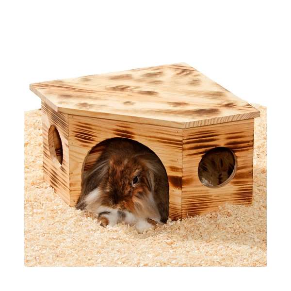 Nager Eckhaus Maxim aus geflammtem Holz