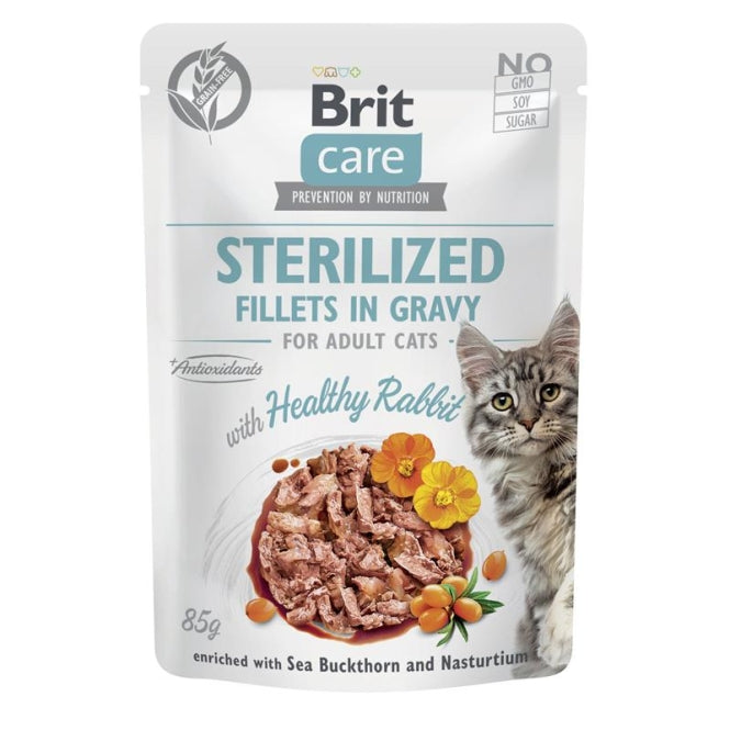 Brit Care Cat PB Fillets in Gravy - Kaninchen Sterilized