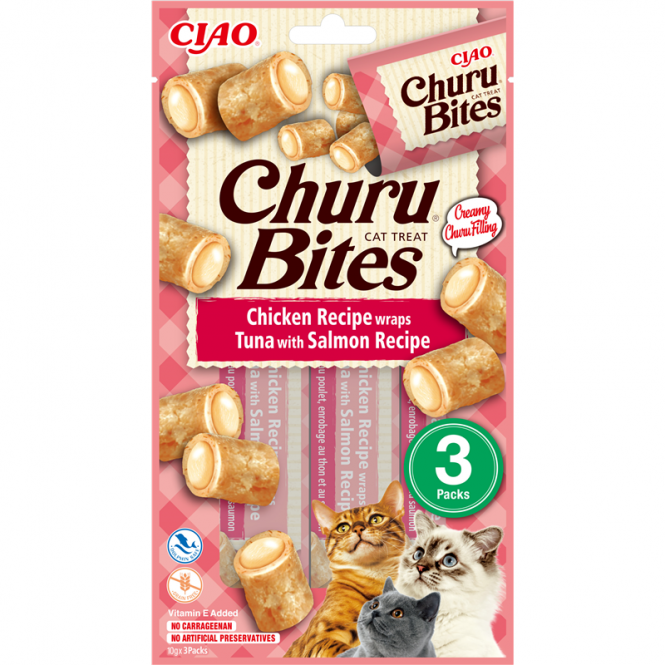 Inaba Churu Cat Snack Bites Huhn + Thunfisch & Lachs