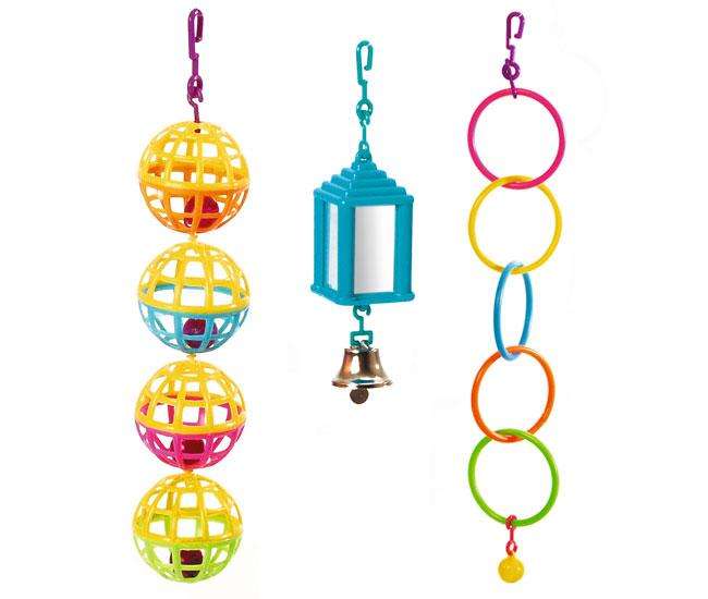 Spiel Set für Vögel – Ballkette + Laterne + Ringkette