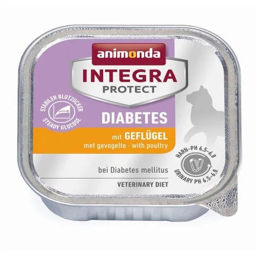 Getreidefreie Diabetes-Diätnahrung mit Geflügel zur Unterstützung einer kontrollierten Glucoseversorgung bei Katzen mit Diabetes mellitus.