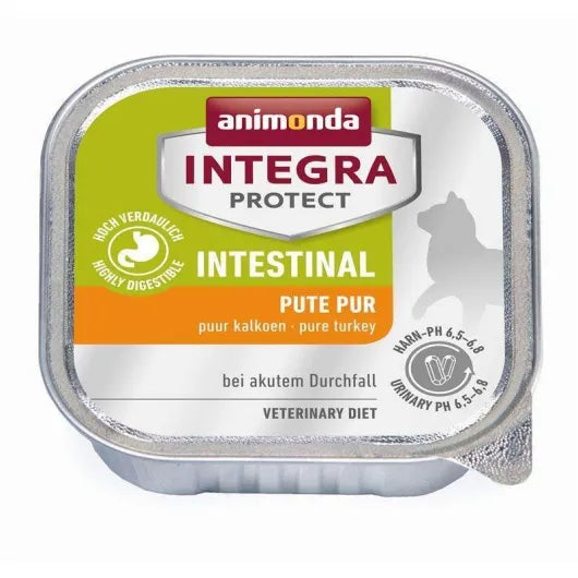 Leicht verdauliche Intestinal-Diätnahrung mit Pute und Reis zur Unterstützung empfindlicher Katzen bei akutem Durchfall und Magen-Darm-Beschwerden.