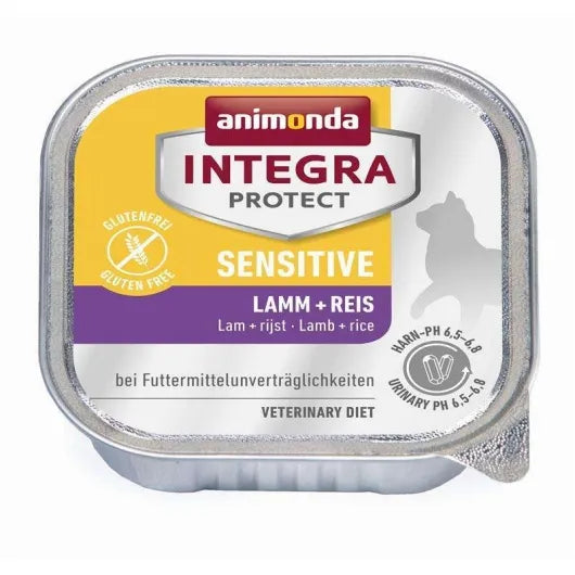 Sensitiv-Diätnahrung mit Lamm und Reis für ernährungssensible Katzen zur Unterstützung bei Futtermittelintoleranzen und empfindlicher Verdauung.