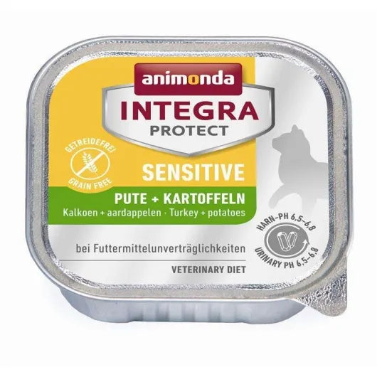 Sensitiv-Diätnahrung mit Pute und Reis für ernährungssensible Katzen zur Unterstützung bei Futtermittelintoleranzen und einer ausgewogenen Harnwegsernährung.