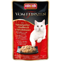 Zartes Hühnchenfilet mit herzhaftem Rindfleisch und feinen Tomaten für einen besonders abwechslungsreichen Filetgenuss und anspruchsvolle Katzen.
