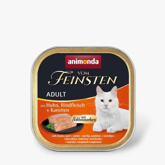 Cremige Pastete mit herzhaftem Fleischkern und feinen Karotten für abwechslungsreichen Genuss und besonders zarte Mahlzeiten im Katzennapf.