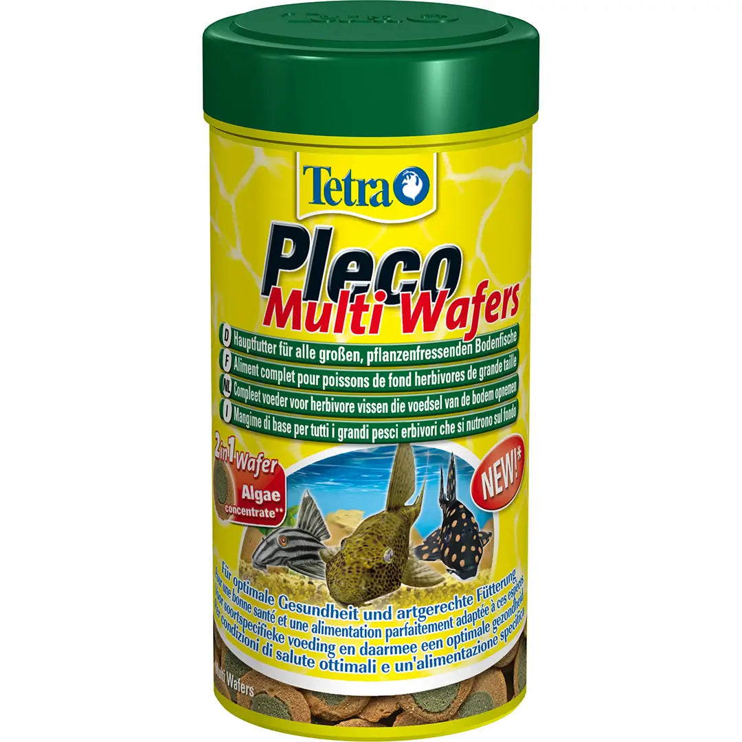 Die Pleco Multi Spirulina/Algen-Wafers von Tetra sind spezielle Futtertabletten für Bodenfische wie Welse und Plecos sowie für Garnelen.