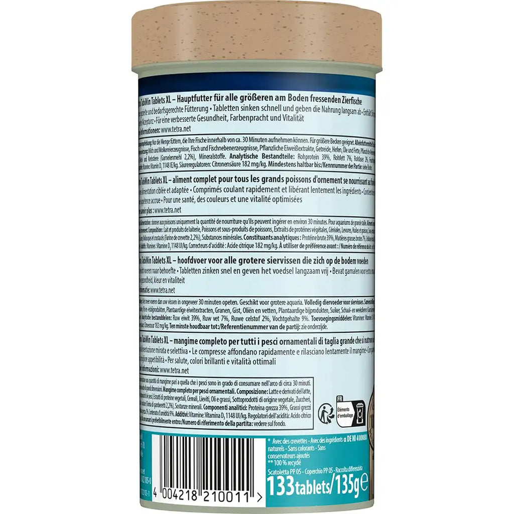 Tetra TabiMin XL sind Tablettenfutter für Bodenfische und Wirbellose im Aquarium.