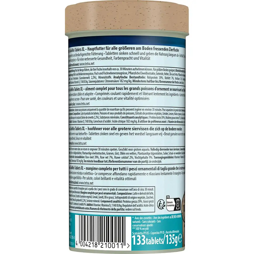 Tetra TabiMin XL sind Tablettenfutter für Bodenfische und Wirbellose im Aquarium.
