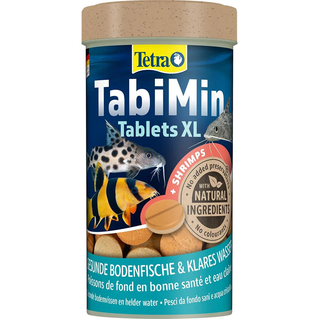 Tetra TabiMin XL sind Tablettenfutter für Bodenfische und Wirbellose im Aquarium.