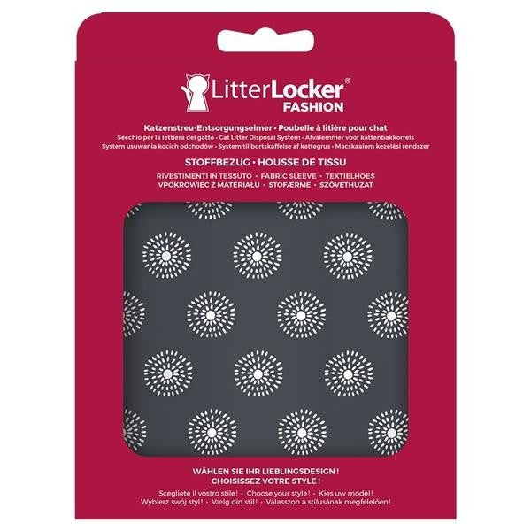LitterLocker Fashion Bezug Flowers Grau mit Blumenmuster