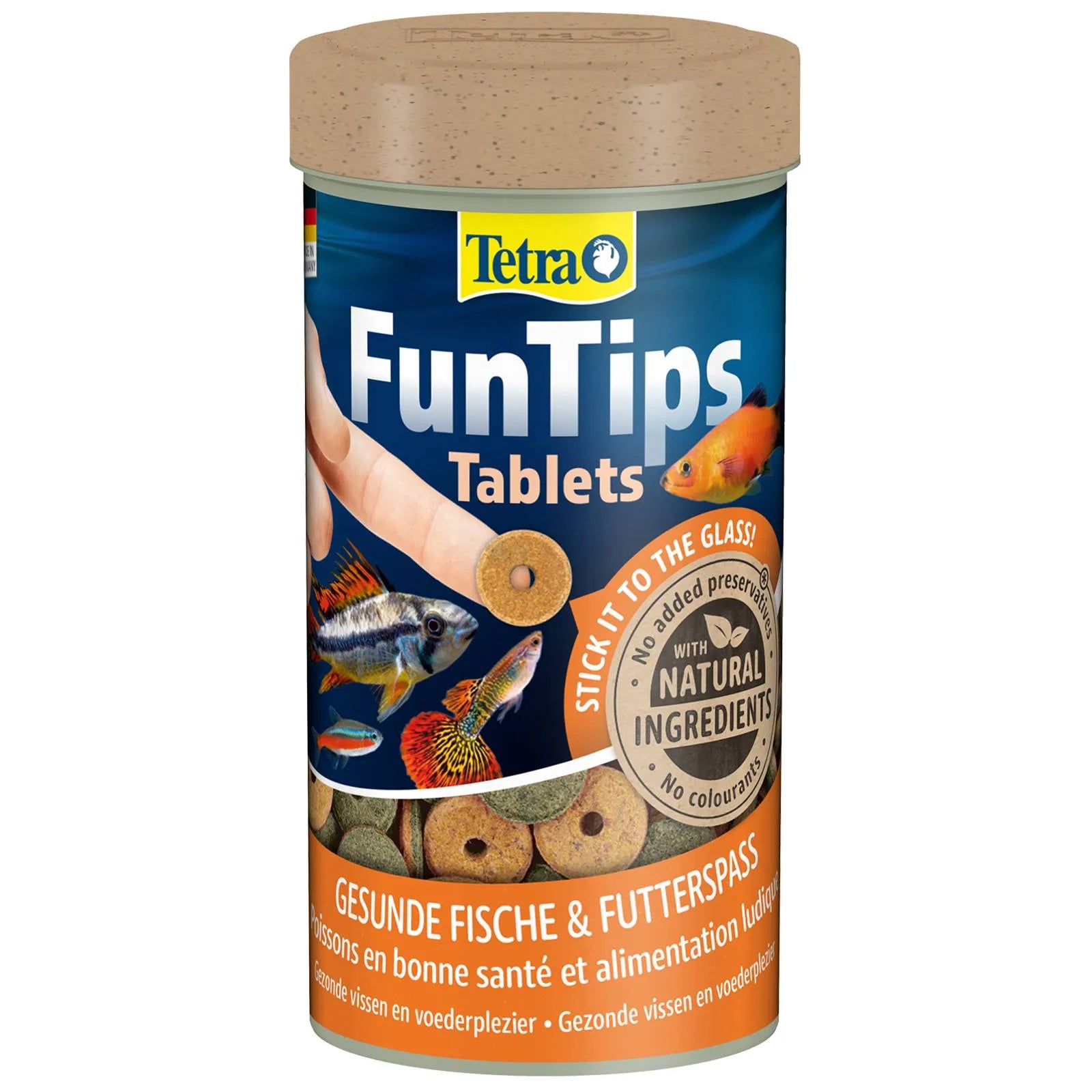 Die Tetra FunTips Tabs sind Futterpellets in Tablettenform, die speziell für Zierfische und Garnelen entwickelt wurden.
