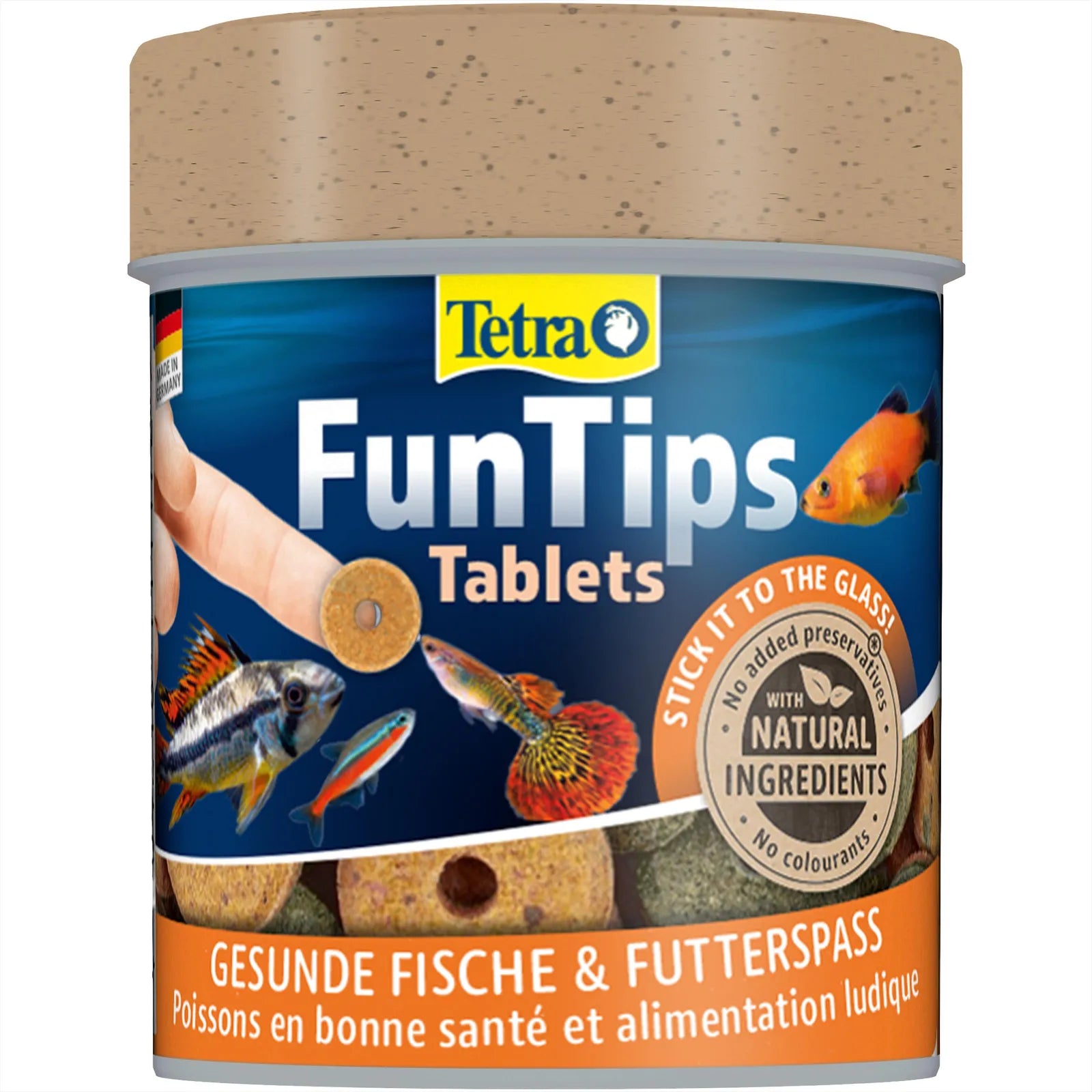 Die Tetra FunTips Tabs sind Futterpellets in Tablettenform, die speziell für Zierfische und Garnelen entwickelt wurden.