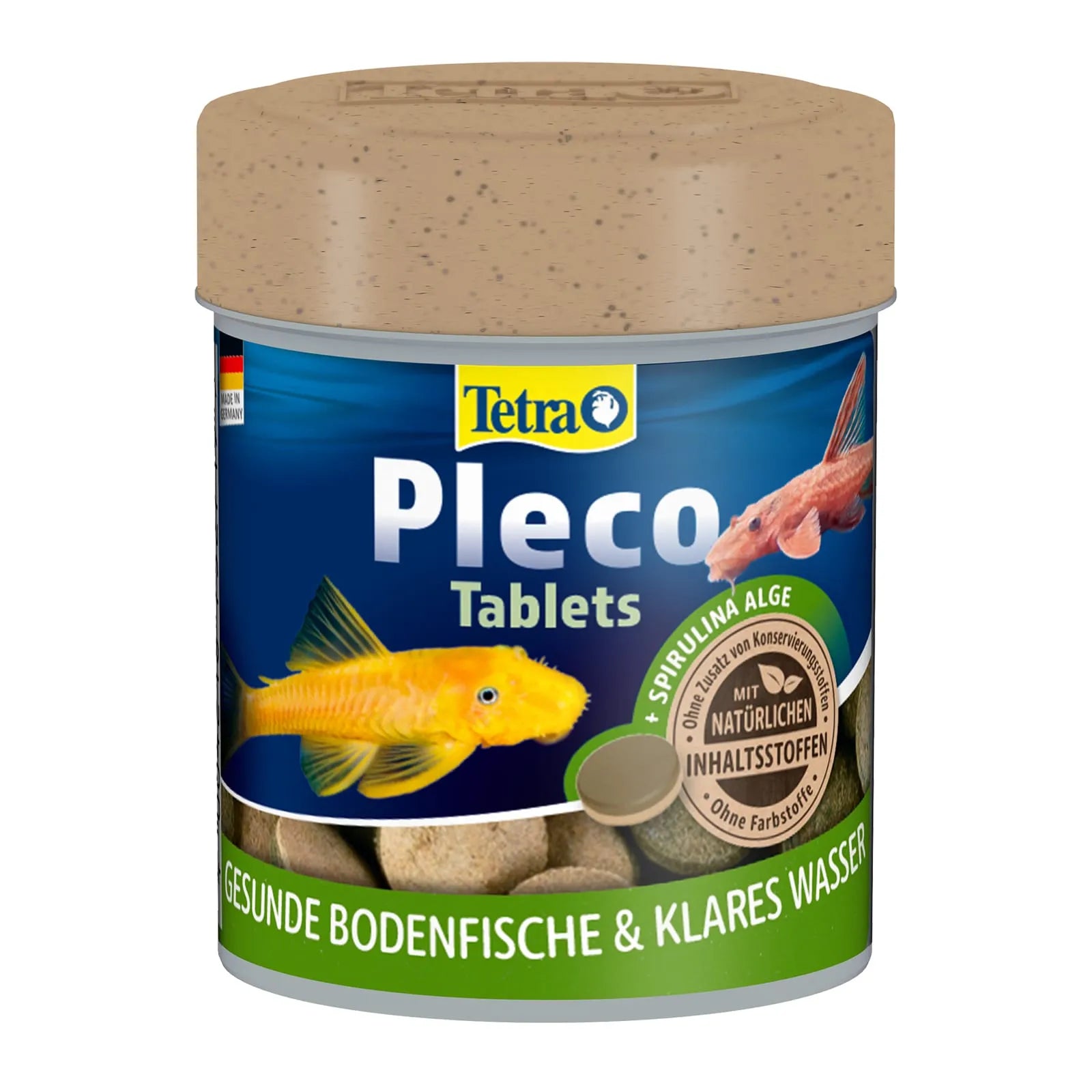 Tetra Pleco Tabs sind Futtertabletten speziell für Harnischwelse und andere bodengründige Zierfische im Aquarium.