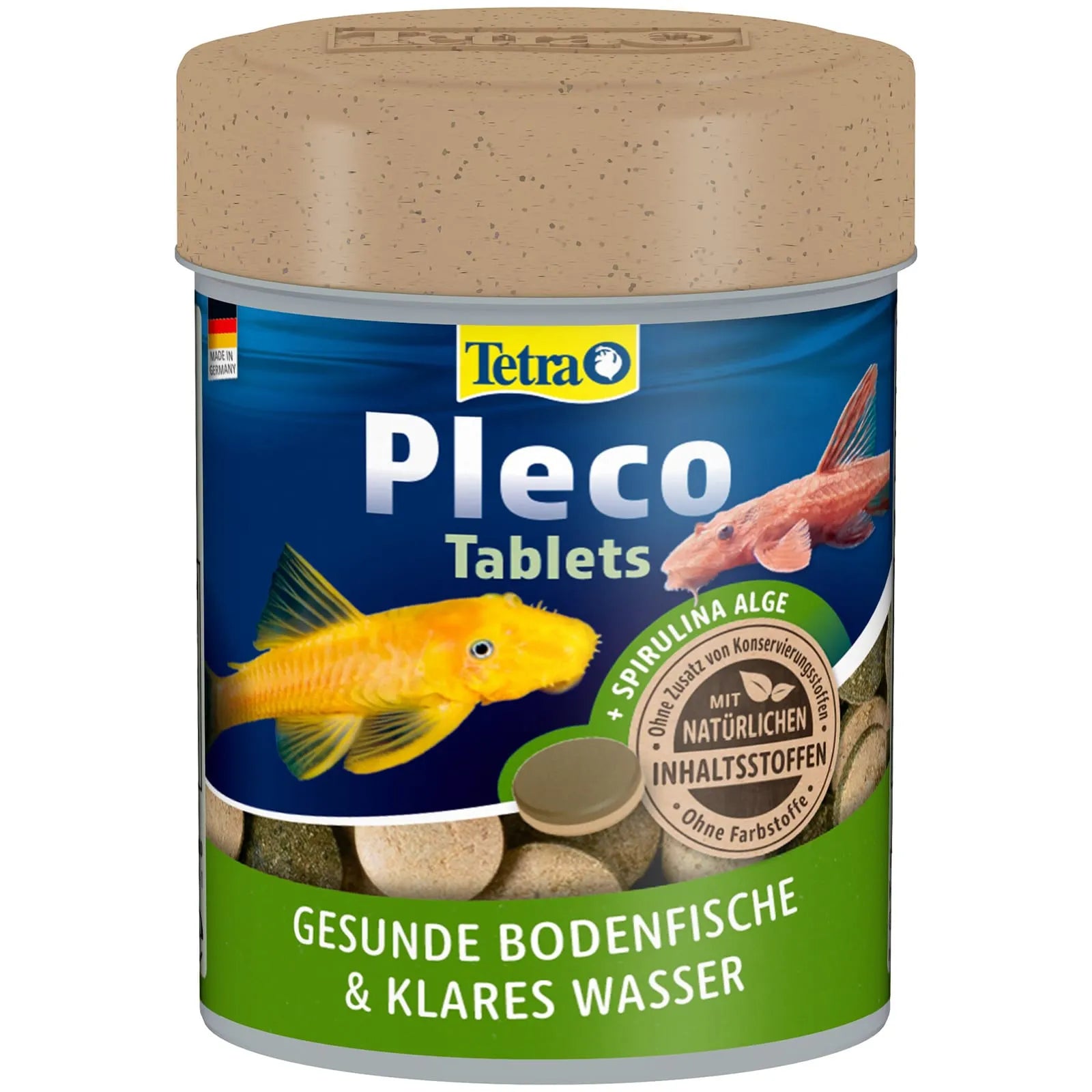 Tetra Pleco Tabs sind Futtertabletten speziell für Harnischwelse und andere bodengründige Zierfische im Aquarium.