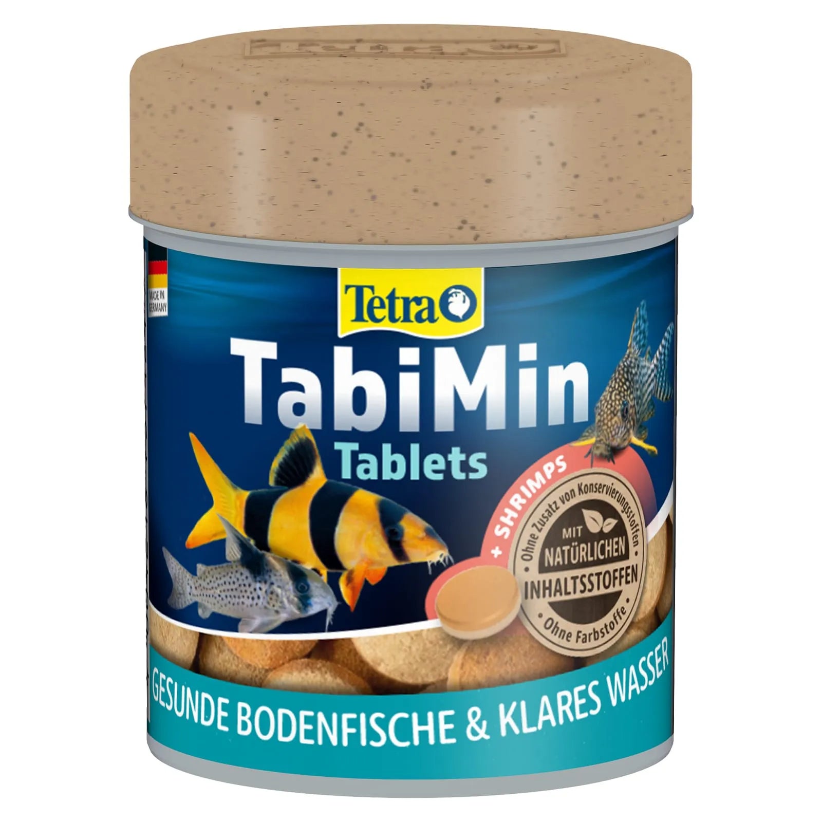 Tetra TabiMin sind Fütterungstabletten, die speziell für bodenorientierte Fische und wirbellose Aquarienbewohner wie Garnelen entwickelt wurden.