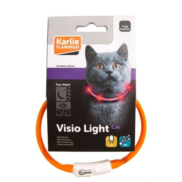 Karlie Visio Light Cat LED-Schlauch mit USB in Grau, Orange, Pink und Rot