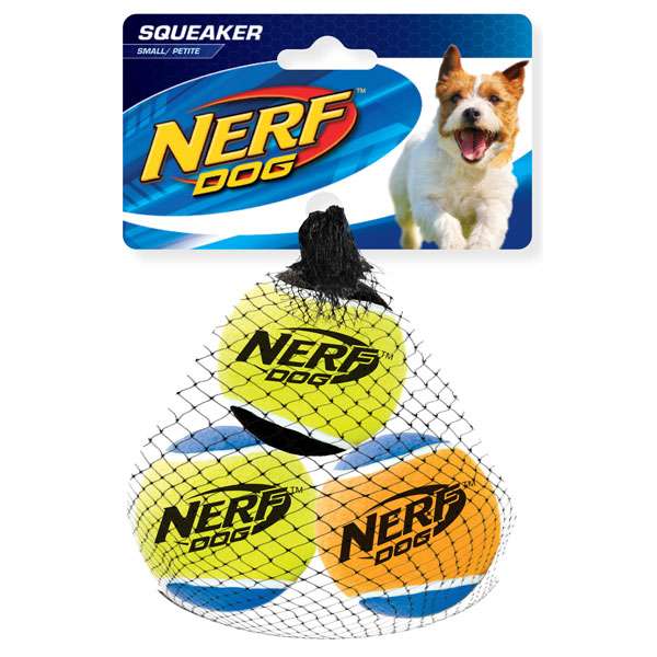 Nerf Dog Tennisball mit Quietscher – S-M / 3er Set