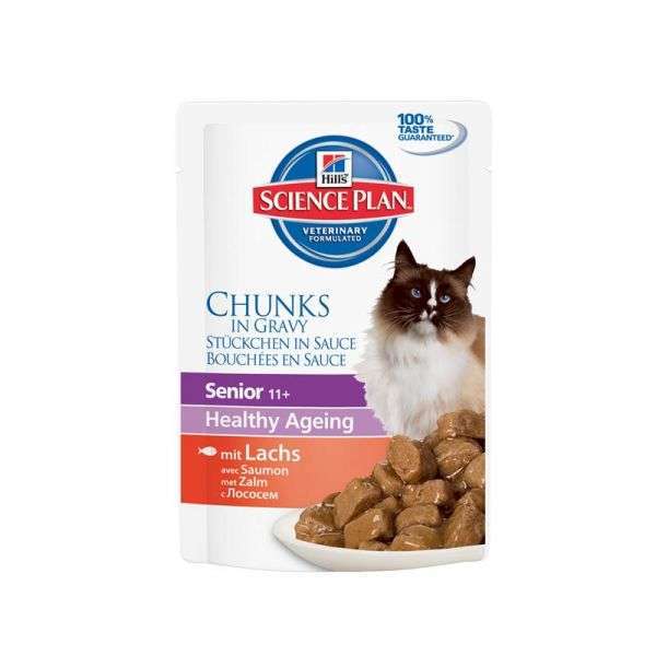 Hills Feline Senior Healthy Ageing Pouch Lachs