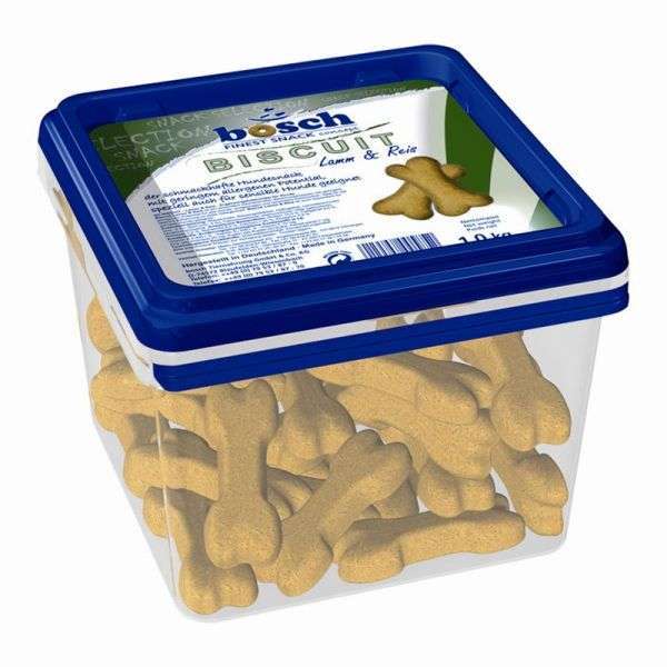 Bosch Dog Biscuit Lamm & Reis im Eimer