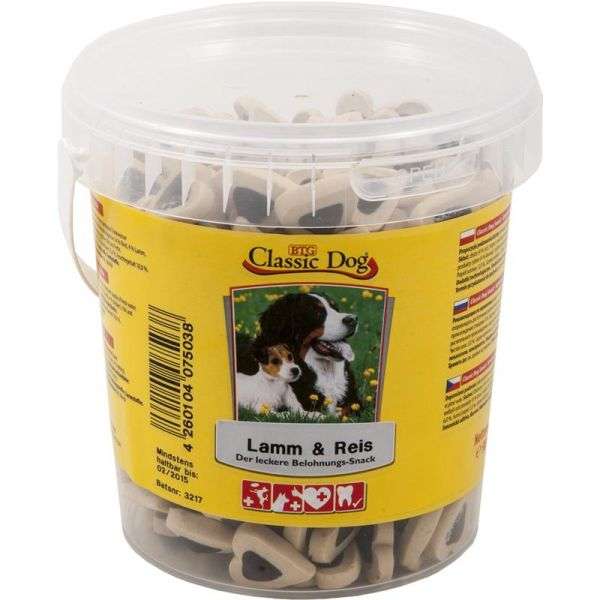 Classic Dog Snack Lamm & Reis im Eimer