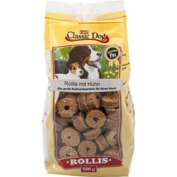 Classic Dog Snack Rollis mit Huhn