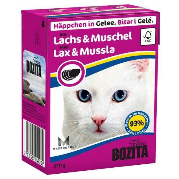 Bozita Cat Tetra Recard Häppchen in Gelee Lachs&Muschelfleisch